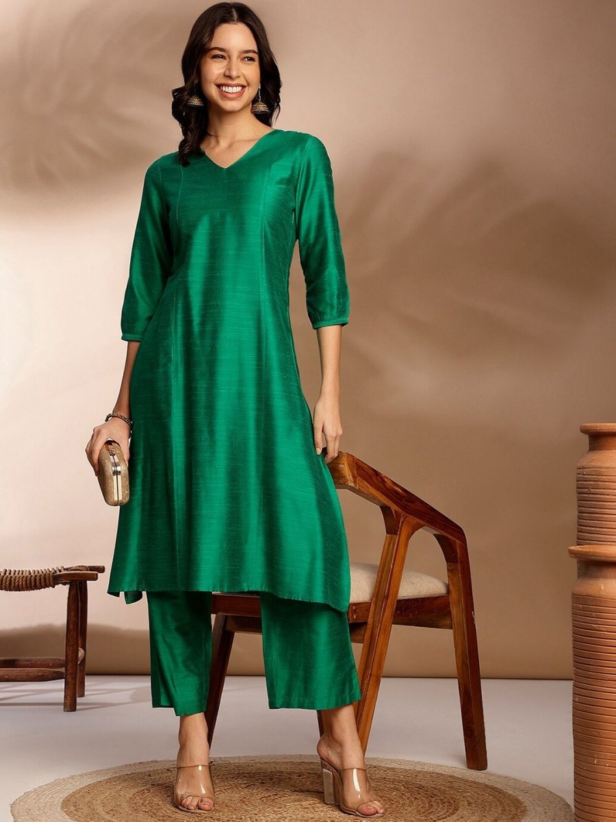 Anouk Empire A Line Kurta With Palazzos - Distacart
