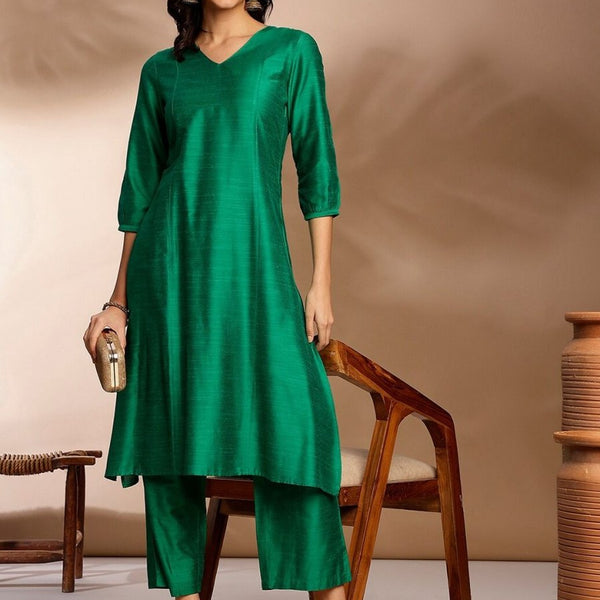 Anouk Empire A Line Kurta With Palazzos - Distacart