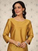 Thumbnail for Ode by House of Pataudi Round Neck Kurta With Palazzos - Distacart