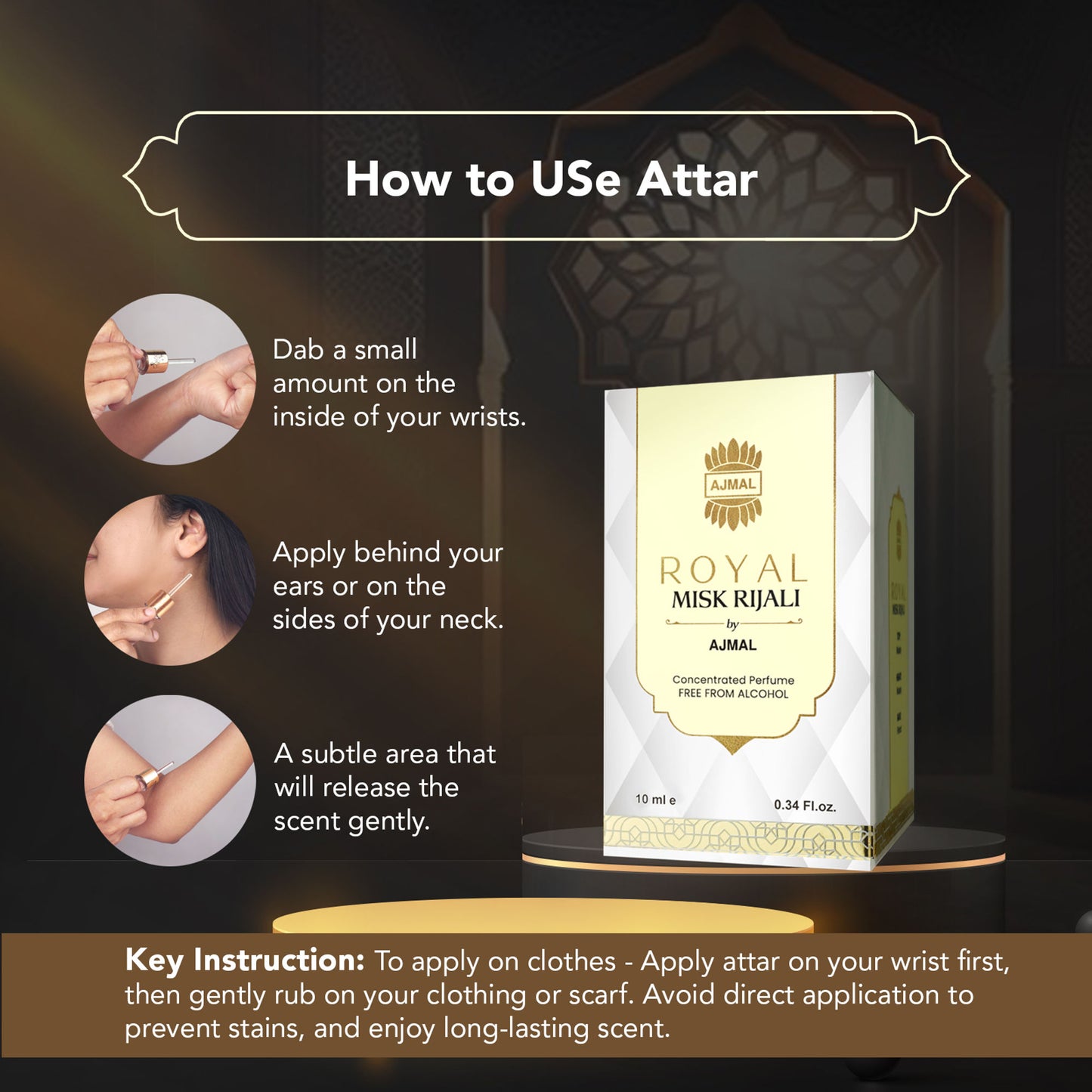 Ajmal India Royal Misk Rijali Attar For Unisex - Dista