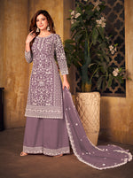 Thumbnail for Monjolika Fashion Lavender Color Net Embroidered Salwar Kameez