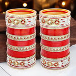 Thumbnail for Tehzeeb Creations Bridal Bangle Set Designer Red Color Chuda Dulhan Punjabi Choora Fashion Wedding Chura for Women - Distacart