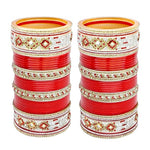 Thumbnail for Tehzeeb Creations Bridal Bangle Set Designer Red Color Chuda Dulhan Punjabi Choora Fashion Wedding Chura for Women - Distacart