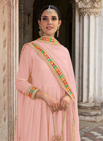 Thumbnail for Monjolika Fashion Light Pink Color Georgette Embroidered Floor Length Anarkali Suit