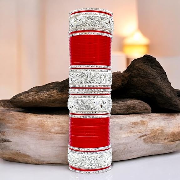 Tehzeeb Creations Designer Red Color Bridal Dulhan Punjabi Choora Wedding Chura, Chuda for Womens & Girls - Distacart