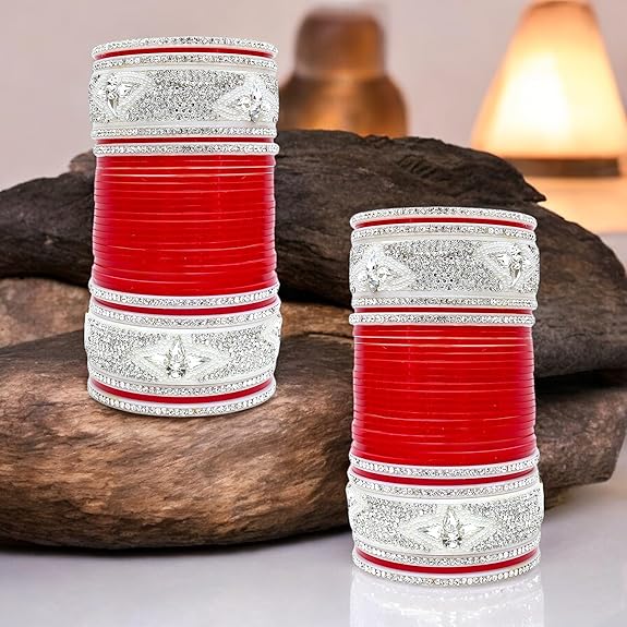 Tehzeeb Creations Designer Red Color Bridal Dulhan Punjabi Choora Wedding Chura, Chuda for Womens & Girls - Distacart