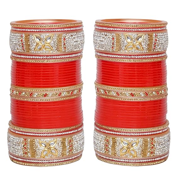 Buy Tehzeeb Creations Bridal Bangle Set Designer Red Color Punjabi ...