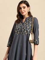 Thumbnail for All About You Women Motifs Yoke Design A-Line Kurta with Trousers - Distacart