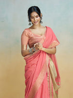 Thumbnail for Mitera Zari Pure Cotton Chanderi Saree - Distacart