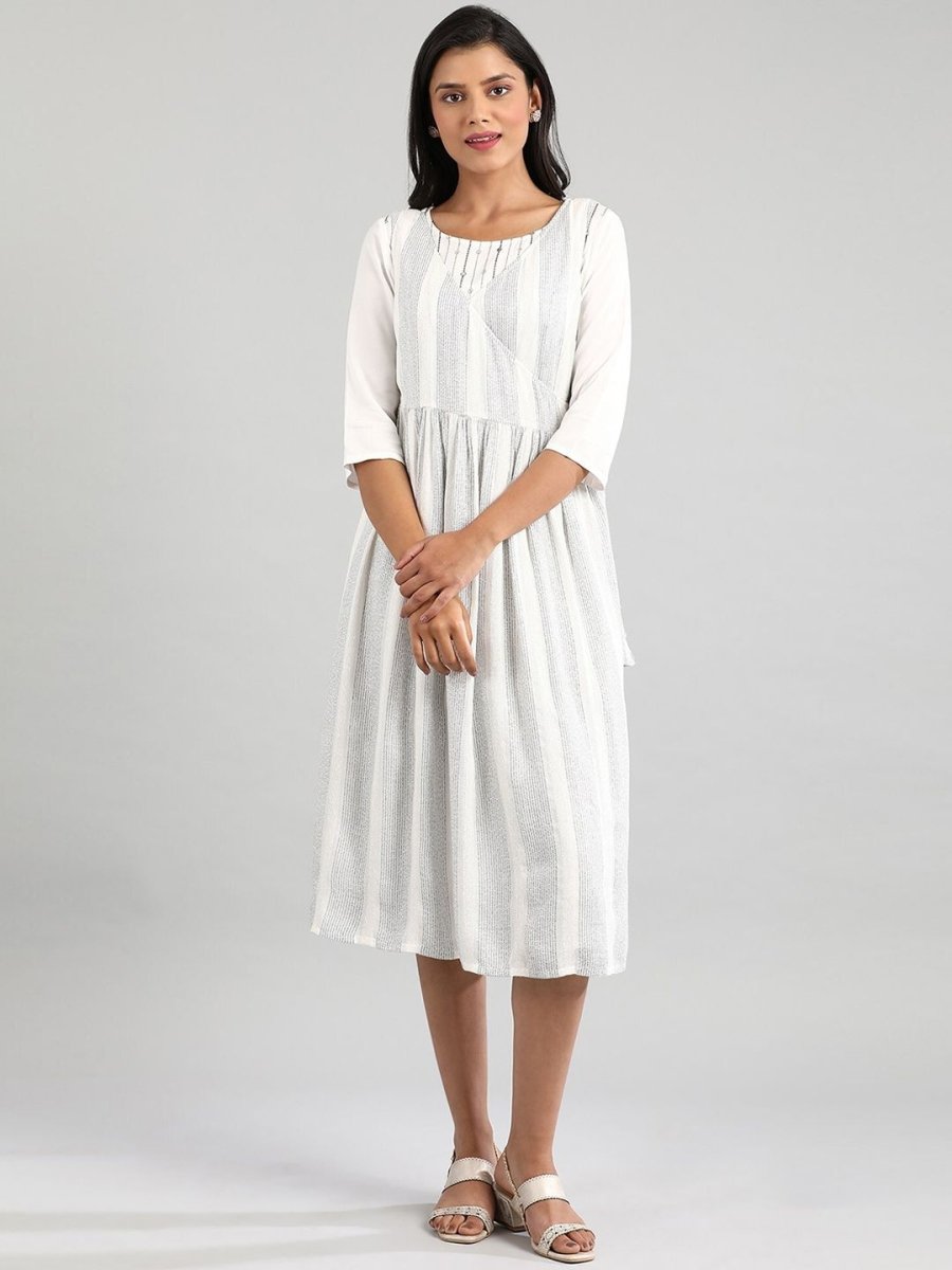 AURELIA White A-Line Midi Dress - Distacart