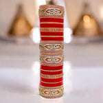 Thumbnail for Tehzeeb Creations Bridal Bangle Set Red Designer Chura Wedding Punjabi Choora Fashion Jewellery Chuda Set for Women - Distacart