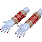 Thumbnail for Tehzeeb Creations Bridal Bangle Set Red Designer Chura Wedding Punjabi Choora Fashion Jewellery Chuda Set for Women - Distacart
