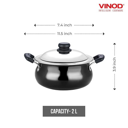 Vinod Hard Anodized Handi–Stainless Steel Lid–Mini - Dista