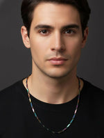 Thumbnail for NVR Men's Handcrafted Multicolour Rhodium Plated Chain - Distacart