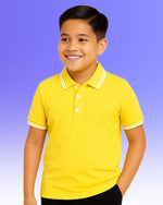 Thumbnail for Chilins Boys Solid Polo Tshirt, Color- Yellow