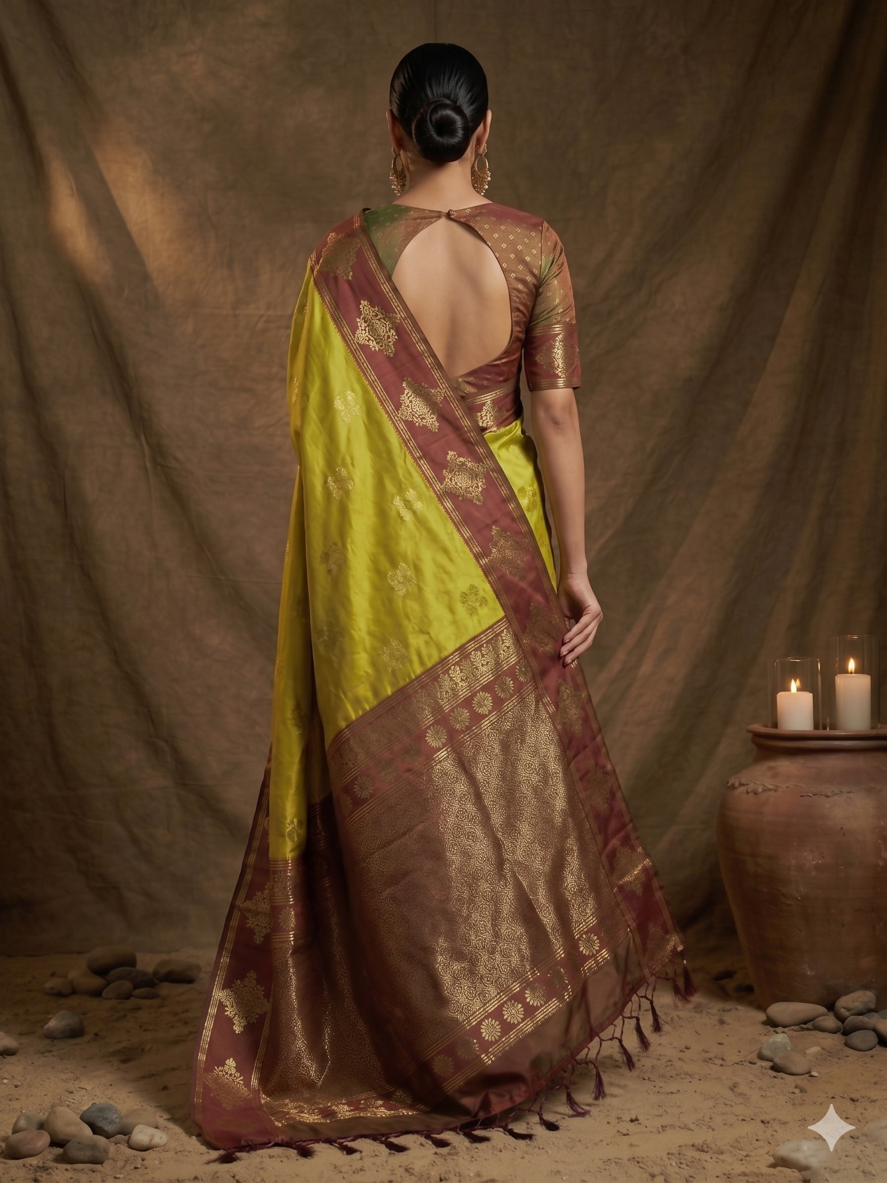 Shree Shyam Fashion Mustard Soft Silk Saree - Distacart