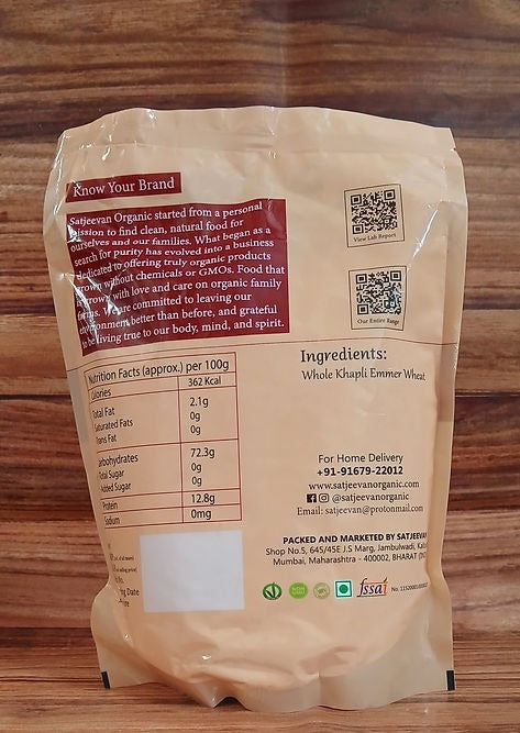 Satjeevan Organic Stone-Ground Khapli Emmer Wheat Flour - Distacart