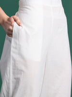 Thumbnail for Indo Era Floral Embroidered Pure Cotton Kurta with Trousers & Dupatta