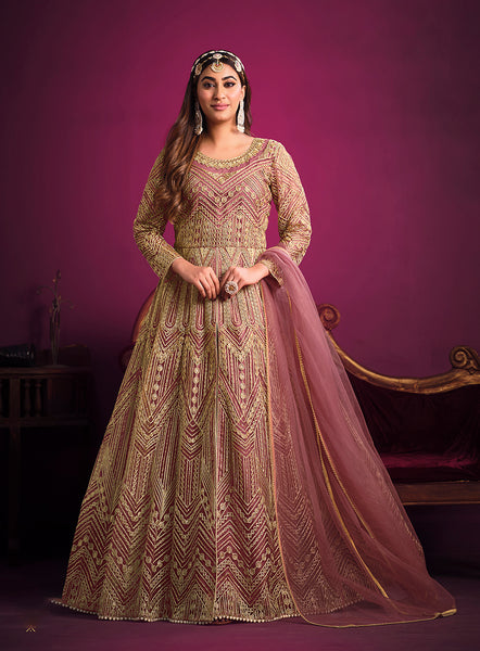 Monjolika Fashion Light Pink Sangeet Net Designer Salwar Suit