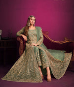Thumbnail for Monjolika Fashion Light Green Sangeet Net Designer Salwar Suit - Distacart