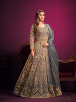 Thumbnail for Monjolika Fashion Grey Sangeet Net Designer Salwar Suit - Distacart