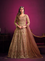 Thumbnail for Monjolika Fashion Peach Sangeet Net Designer Salwar Suit