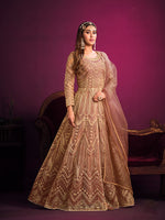 Thumbnail for Monjolika Fashion Peach Sangeet Net Designer Salwar Suit
