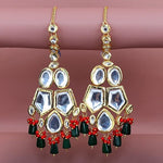 Thumbnail for Tehzeeb Creations Back Meenakari Gold-Polished Multicolor Color Tika Earring Jewellery Set Uncut Big Faux Kundan Dibbi Kundan Choker Necklace Set - Distacart