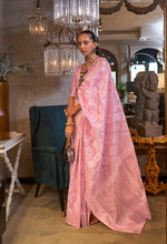 Thumbnail for Monjolika Fashion Light Pink Color Linen Trendy Saree With Blouse