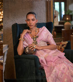 Thumbnail for Monjolika Fashion Light Pink Color Linen Trendy Saree With Blouse