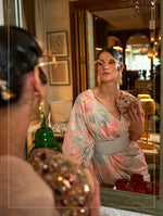 Thumbnail for Monjolika Fashion Cream Color Silk Printed Classic Saree