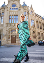 Thumbnail for Monjolika Fashion Satin Turquoise Printed Trendy Saree