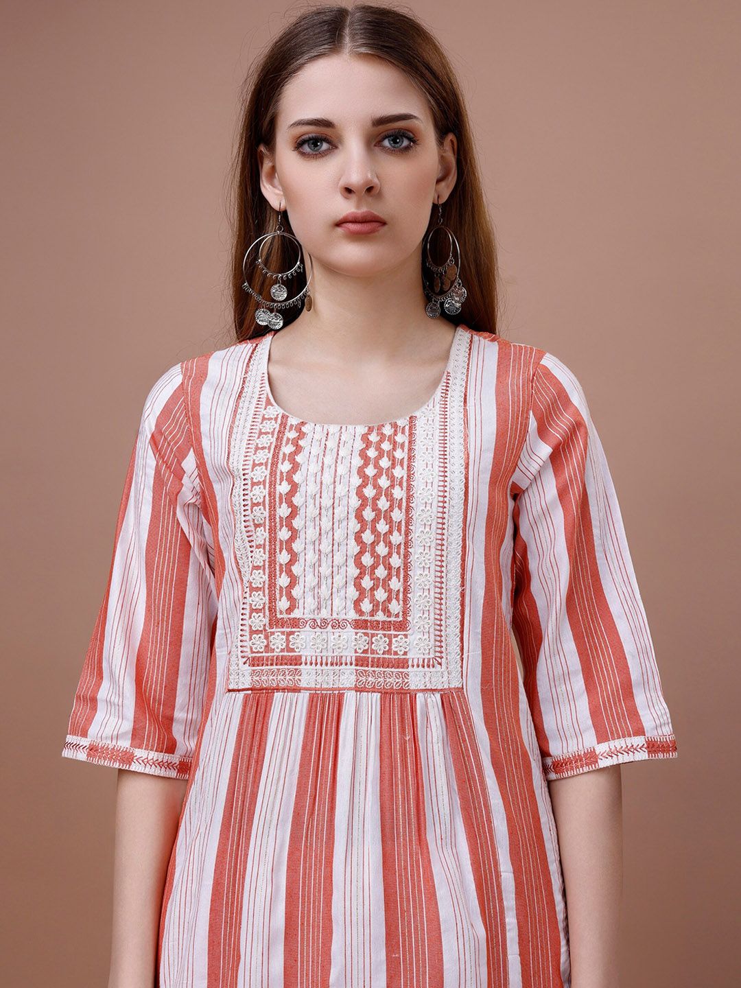 Ode by House of Pataudi White Striped Straight Kurta - Distacart