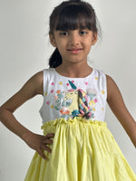 Thumbnail for ArthLife White And Yellow Unicorn Embroidered Dress - Distacart