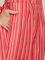 Thumbnail for Indo Era Women Solid V-Neck Regular Kurta with Trousers