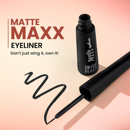 Swiss Beauty Matte Max Eyeliner Black - Distacart