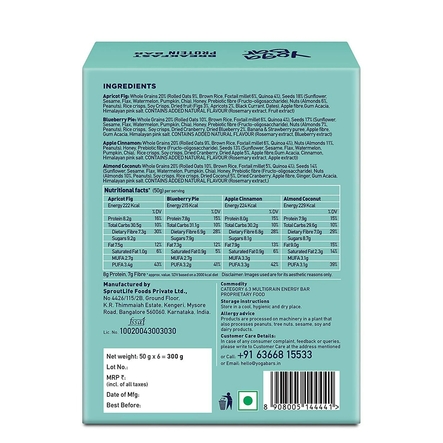 Yoga Bar Breakfast Protein Variety Box - Dark Chocolate Flavour Premium Super Oats Combo Pack