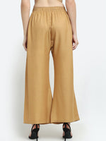 Thumbnail for TAG 7 Women Beige Solid Flared Palazzo
