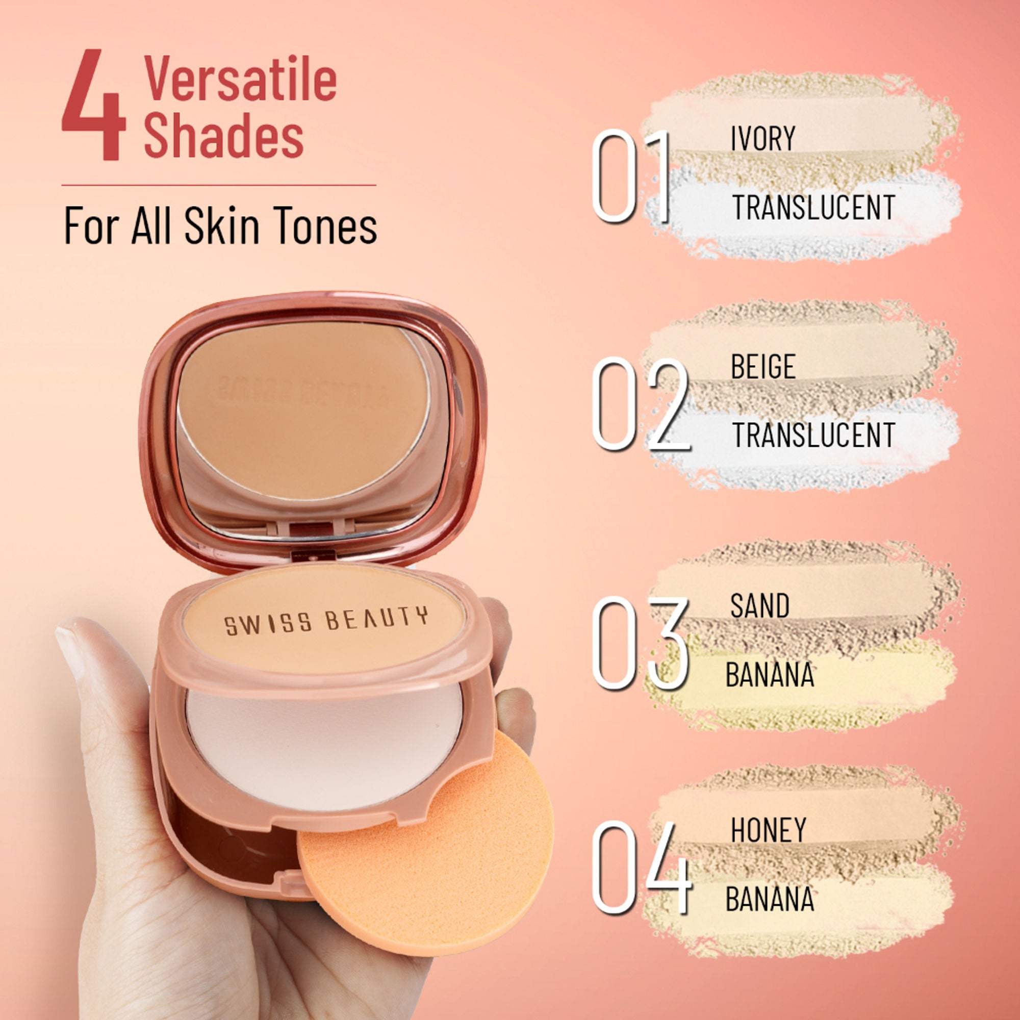 Swiss Beauty Matte & Set Duo Lightweight Compact Powder - 01 Ivory and Translucent - Distacart