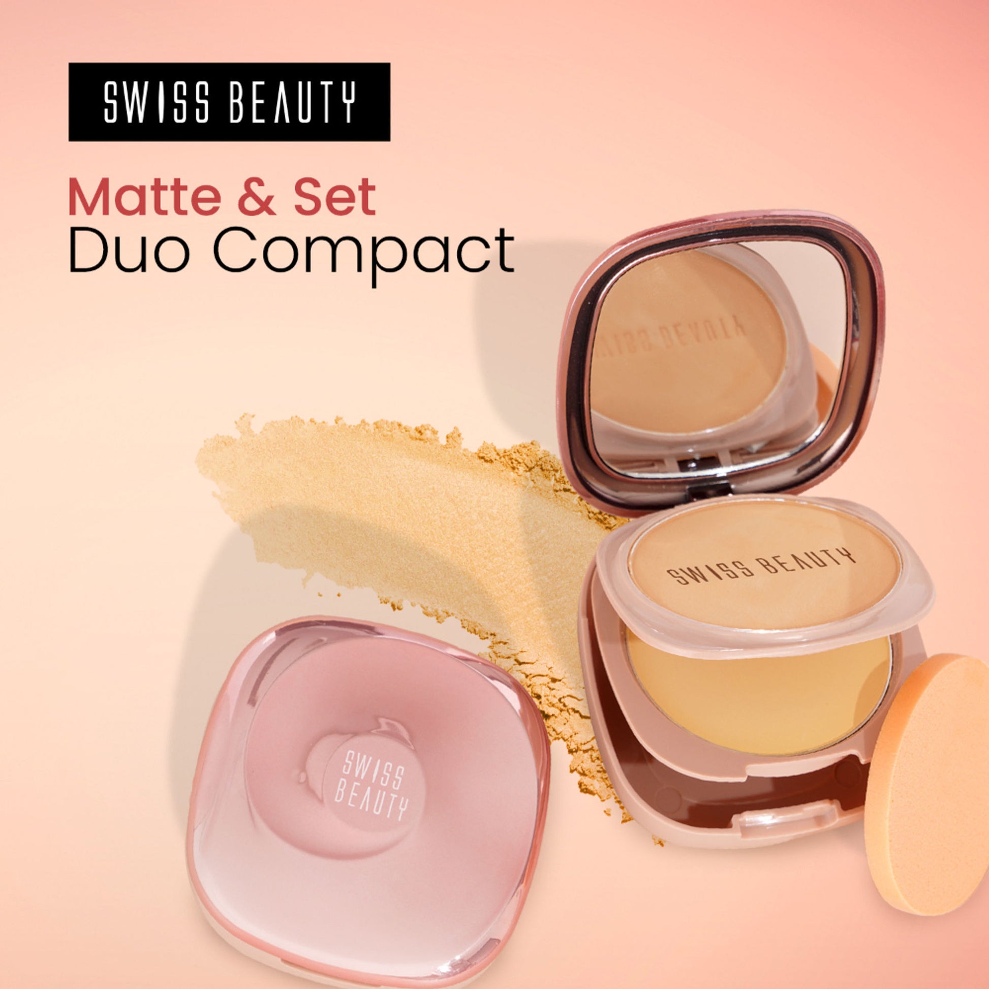 Swiss Beauty Matte & Set Duo Lightweight Compact Powder - 02 Beige and Translucent - Distacart