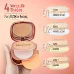Thumbnail for Swiss Beauty Matte & Set Duo Lightweight Compact Powder - 02 Beige and Translucent - Distacart