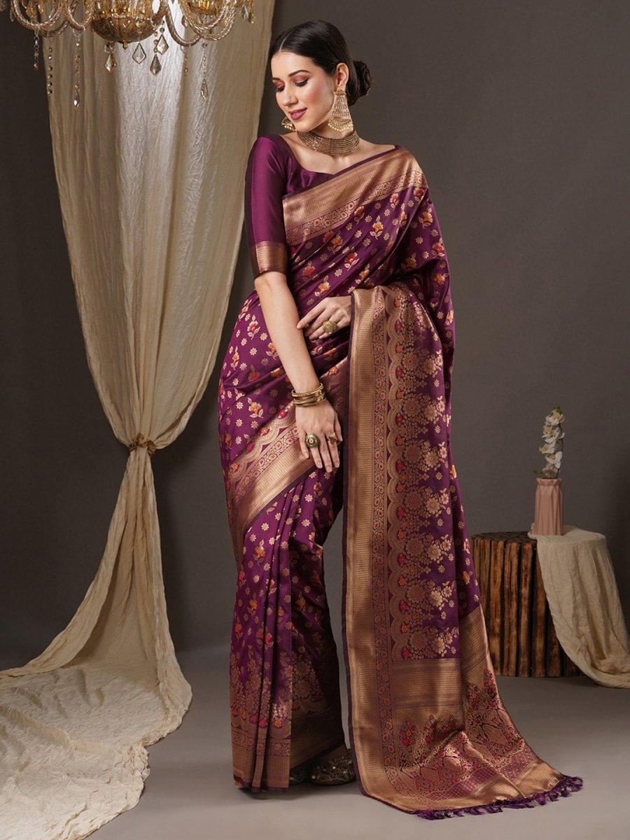 Anouk Woven Design Zari Banarasi Saree - Distacart