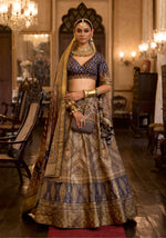 Thumbnail for Monjolika Fashion Sequins Navy Blue Colour Rajwadi Silk Readymade Lehenga Choli