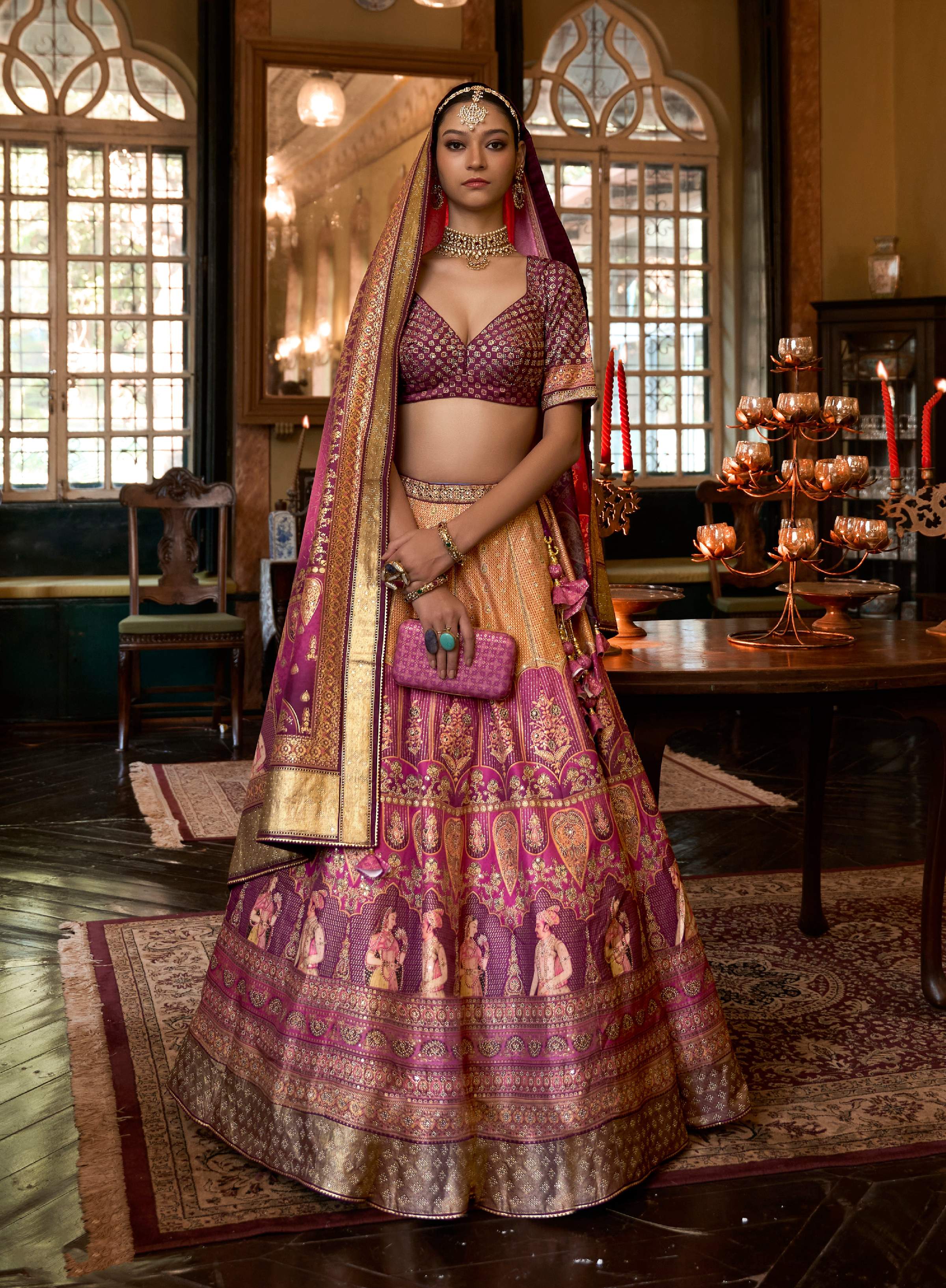 Monjolika Fashion Dark Pink Color Rajwadi Silk Designer Lehenga Choli