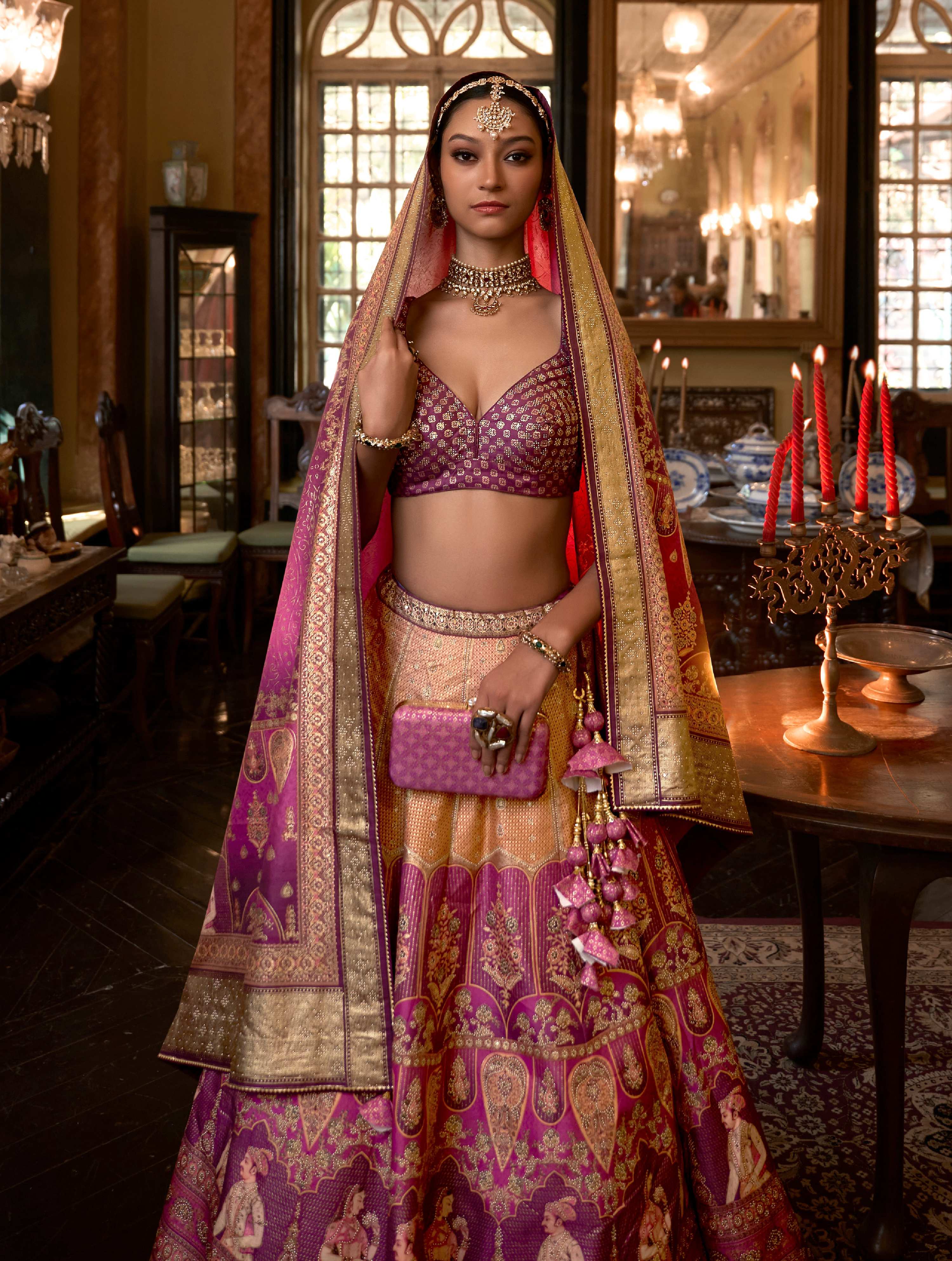 Monjolika Fashion Dark Pink Color Rajwadi Silk Designer Lehenga Choli