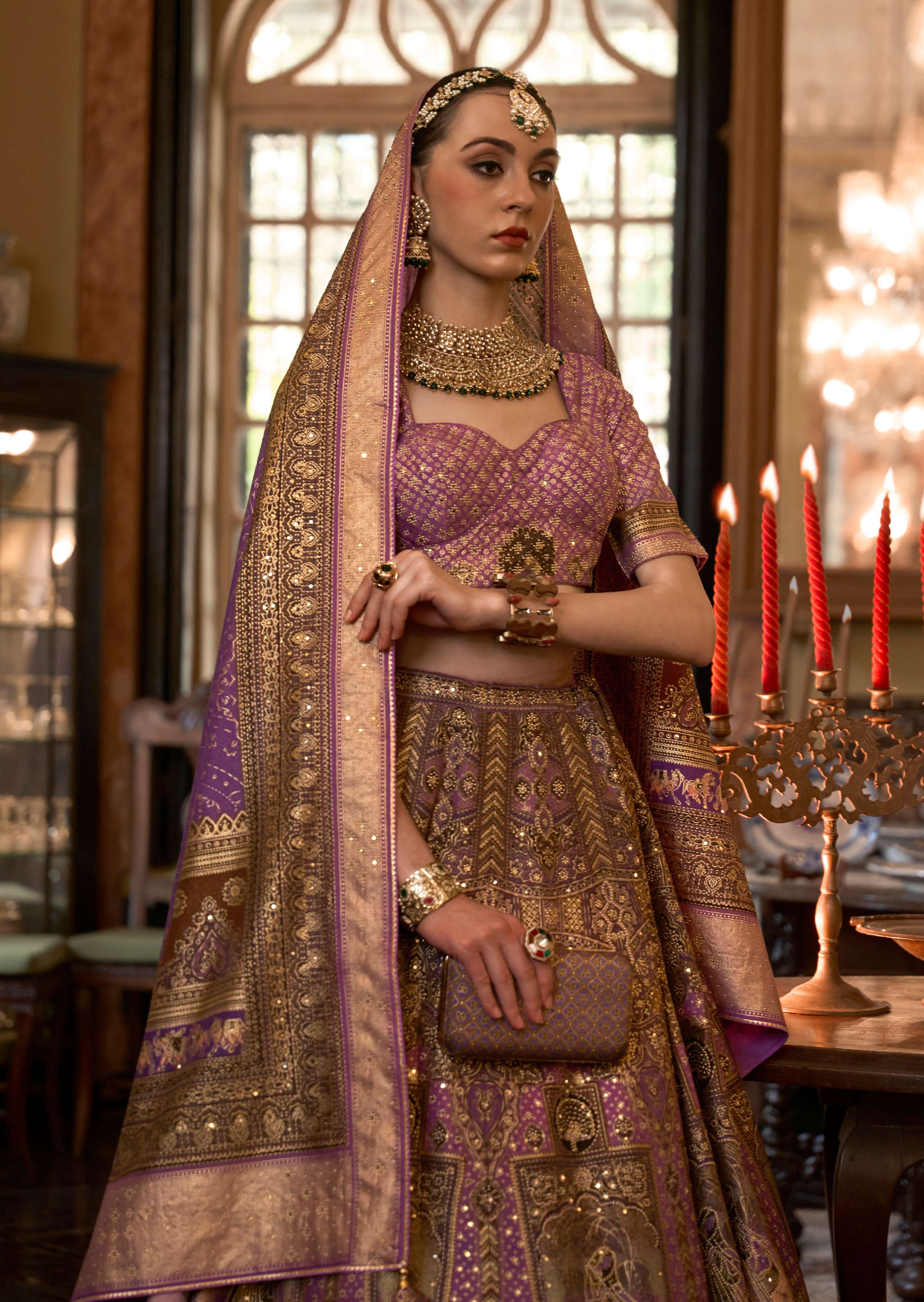 Monjolika Fashion Lilac Color Rajwadi Silk Designer Lehenga Choli