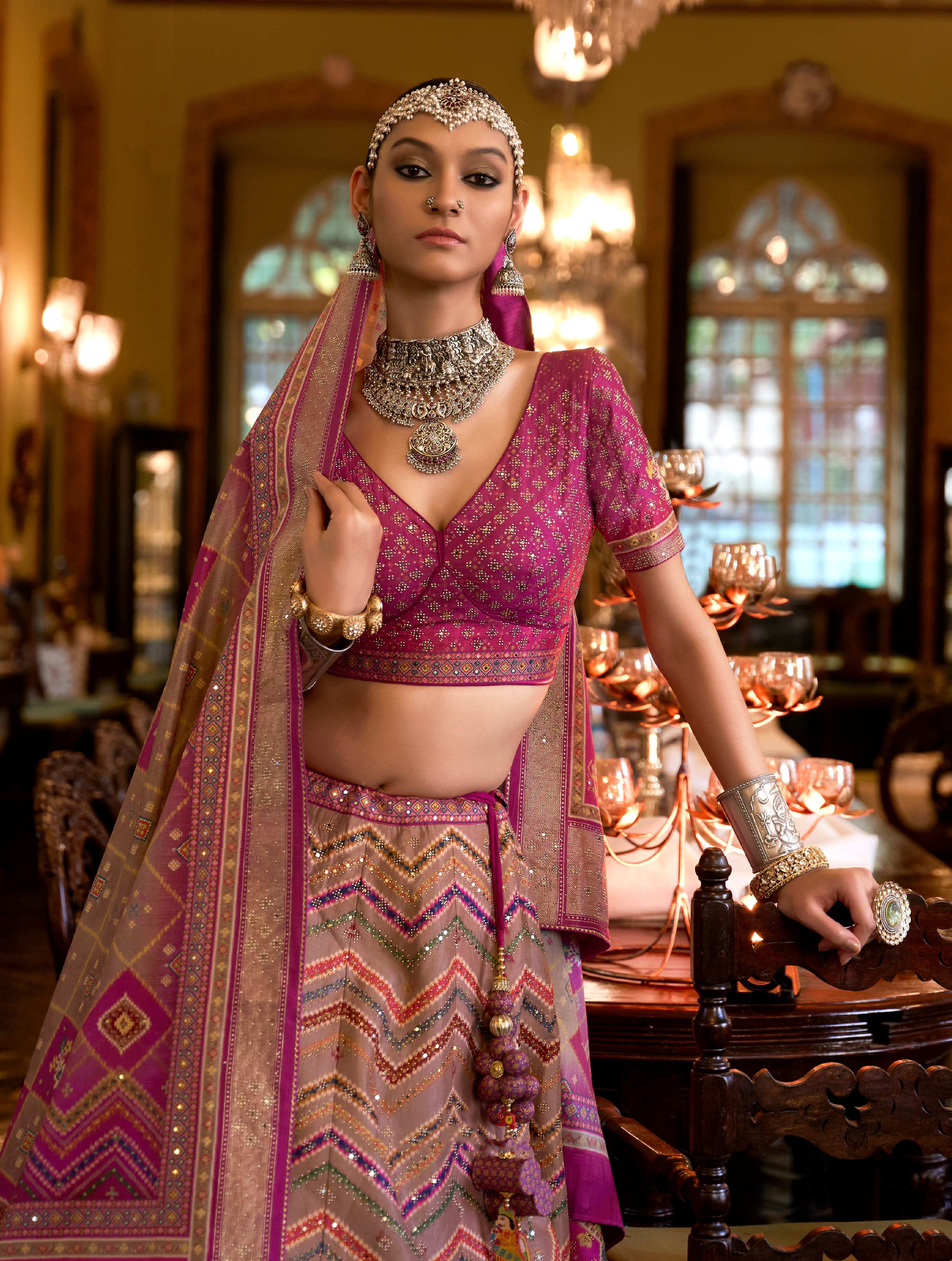 Monjolika Fashion Lilac Color Rajwadi Silk Designer Lehenga Choli