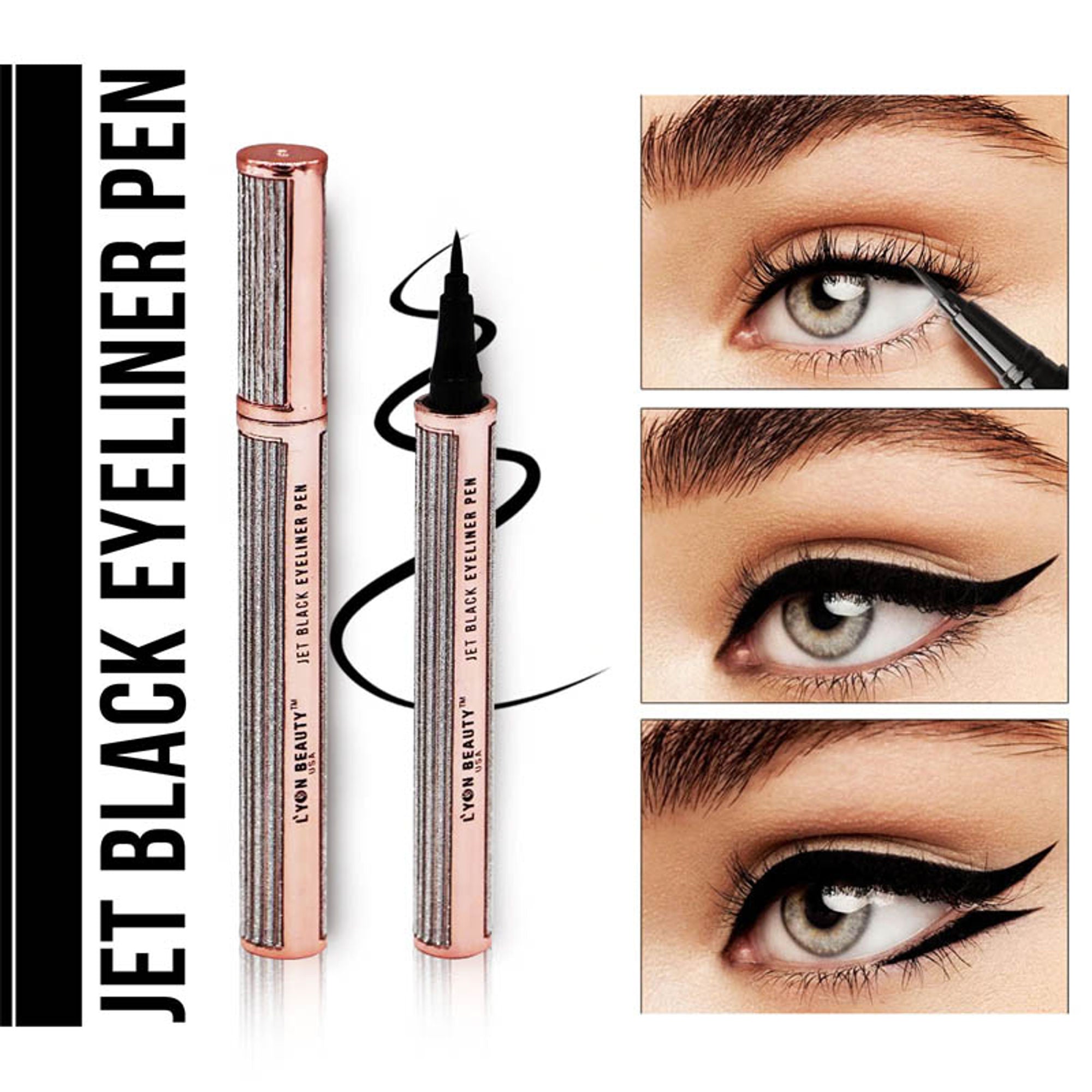 Lyon Beauty Jet Black Eyeliner Pen - Distacart