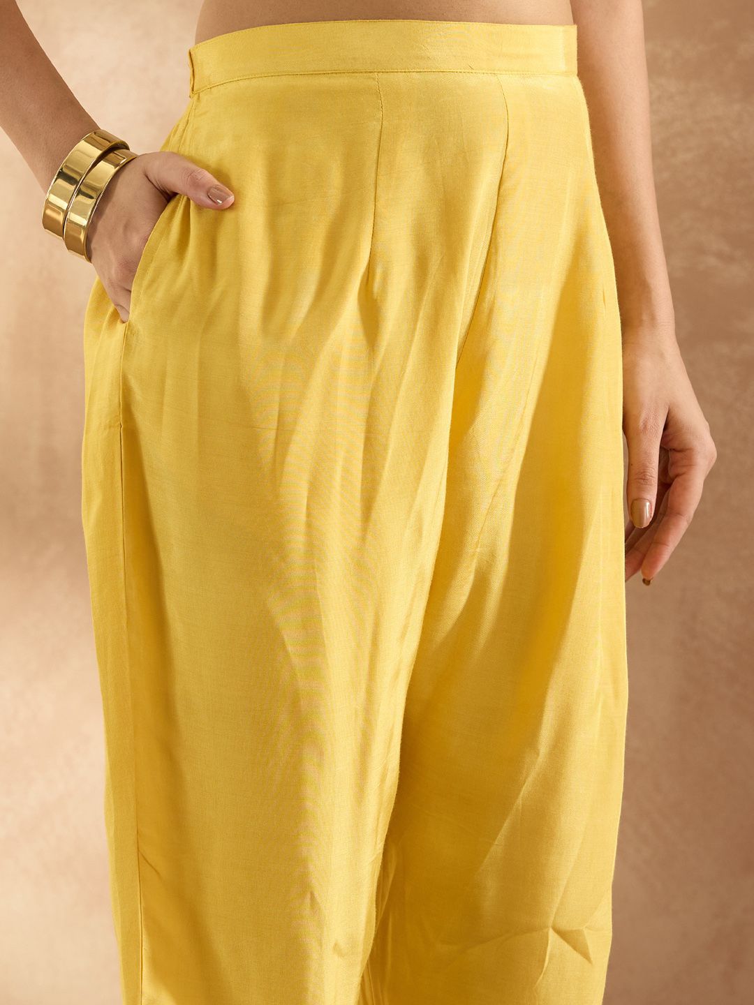 Indo Era Women Ethnic Motifs Embroidered Regular Thread Work Kurta with Trousers