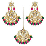 Thumbnail for Tehzeeb CreationsEthnic Gold Plating Padmavat Jewelry Kundan Necklace Set for Girls & Women - Distacart